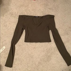Cropped off the shoulder fashion nova top